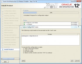 Oracle GI 12c R2 Installer - Step 17 - Execute scripts
